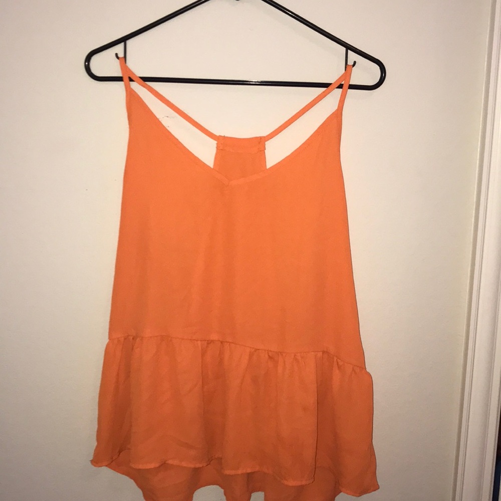 🌿orange racerback top